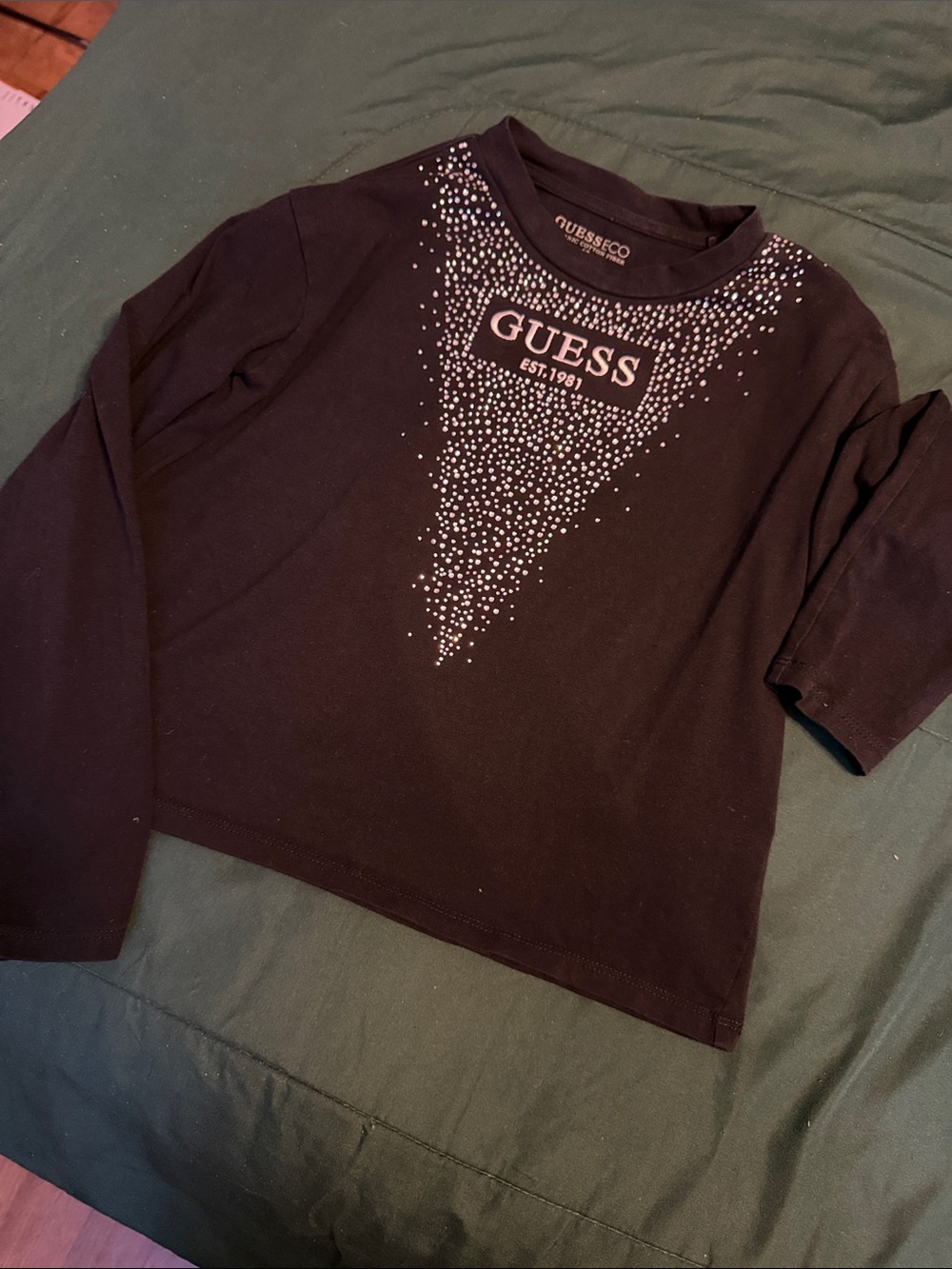 ❓GUESS Black Long-Sleeve Logo Tee for Kids❓❤️